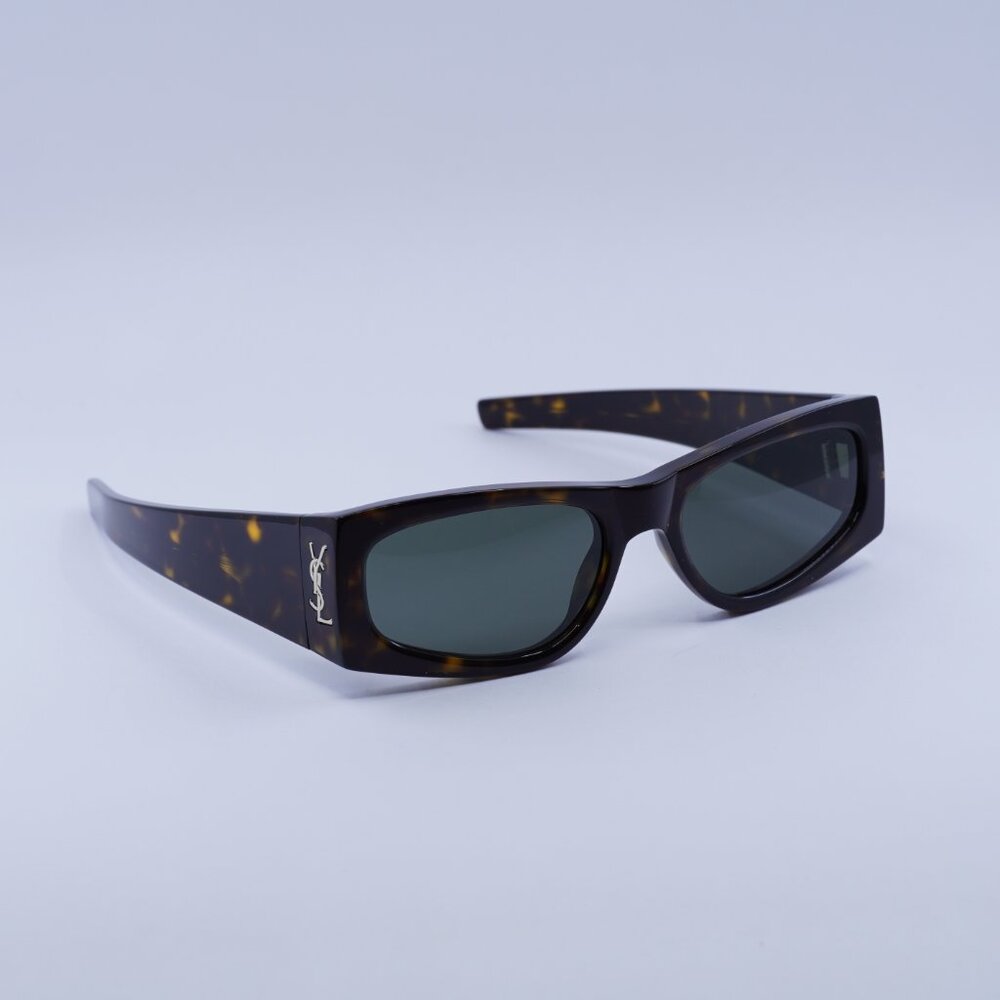 Saint Laurent SLM140 003 Sunglasses Havana Rectangle Frame, Grey Lenses